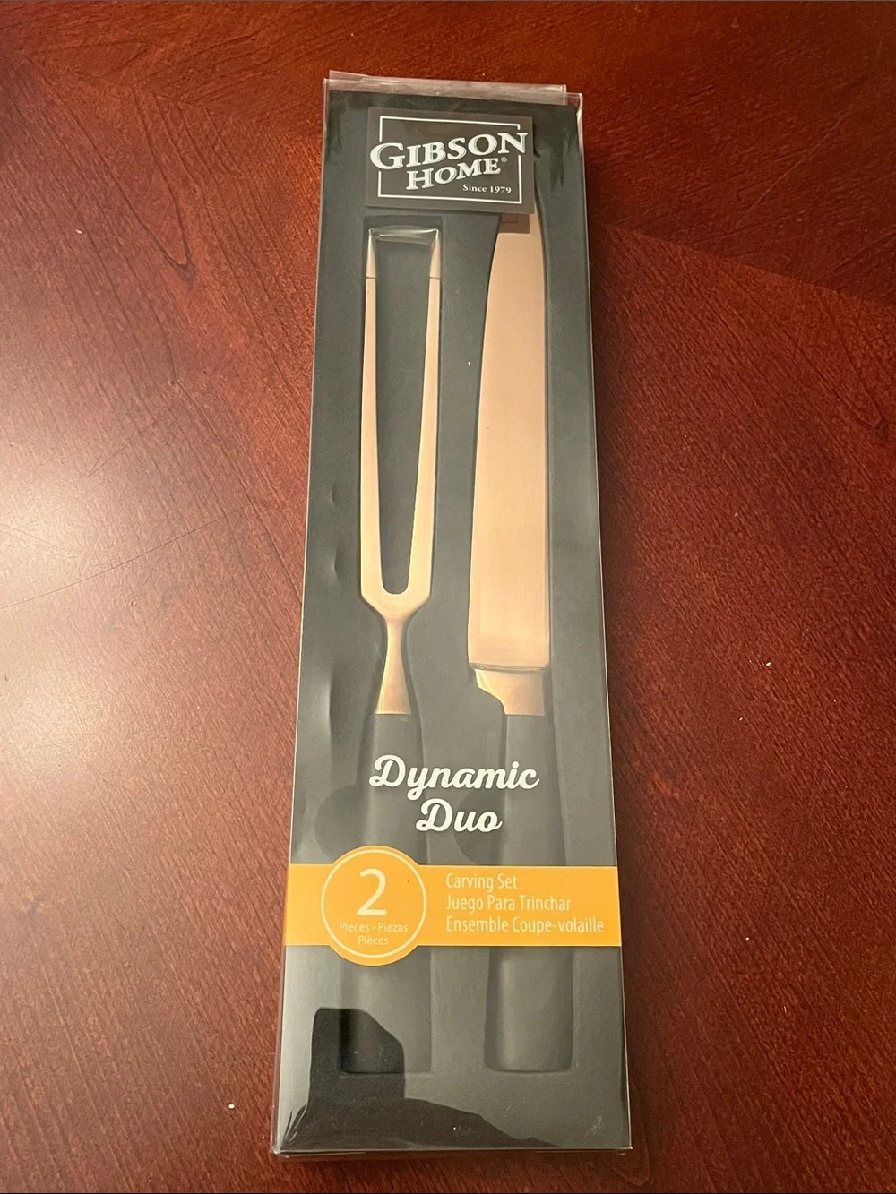 Gibson Home Dynamic Duo 2 Piece Copper Coated Stainless Steel Carving Set NEW